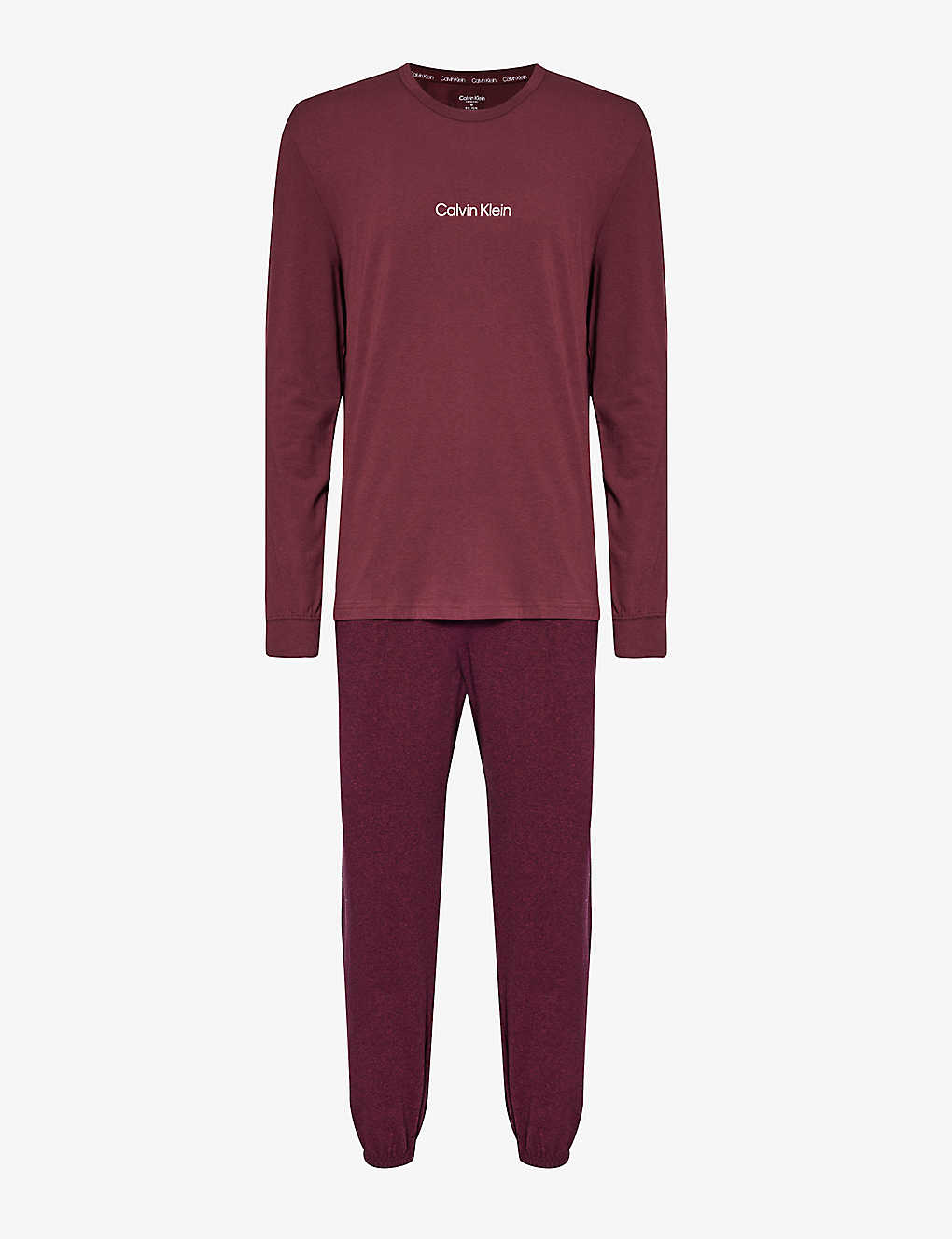Calvin Klein Mens Tawny Port Brand-print Regular-fit Stretch Cotton-blend Pyjamas