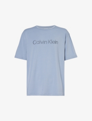 CALVIN KLEIN: Crewneck ribbed-trim cotton and recycled polyester-blend jersey T-shirt