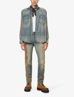 Levi's Denim Tears Western Stitch Denim Shirt In Blue | ModeSens