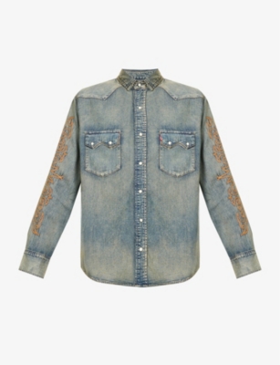 Levi's Denim Tears Western Stitch Denim Shirt In Blue | ModeSens