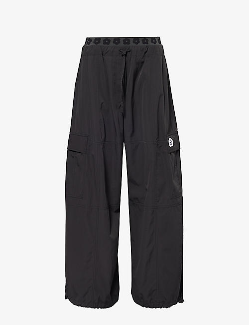 KENZO: Wide-leg mid-rise cotton-blend trousers
