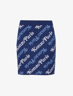 KENZO: KENZO x Verdy brand-print cotton-blend mini skirt