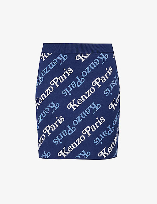 KENZO: KENZO x Verdy brand-print cotton-blend mini skirt