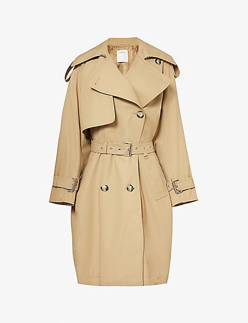 SPORTMAX: Ricamo double-breasted regular-fit cotton coat
