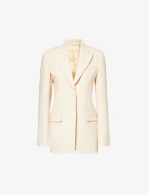 Sportmax Womens Vanilla Zermat Peak-lapel Stretch-wool Blazer In Cream