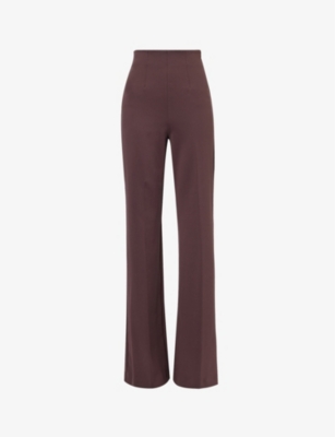 SPORTMAX: Oleo wide-leg high-rise stretch-woven trousers