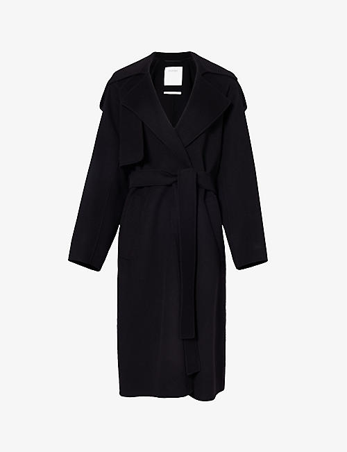 SPORTMAX: Fiore notch-lapel wool coat