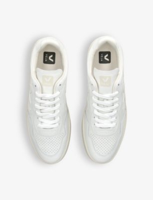Shop Veja Mens White Men's V90 Logo-embroidered Low-top Leather Trainers