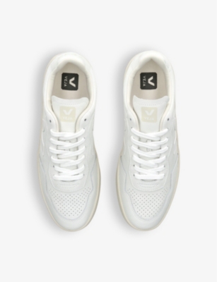 VEJA: Men's V90 logo-embroidered low-top leather trainers