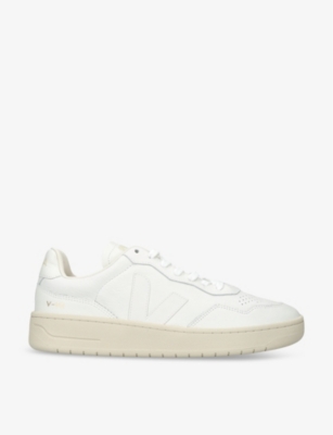 Shop Veja Mens White Men's V90 Logo-embroidered Low-top Leather Trainers