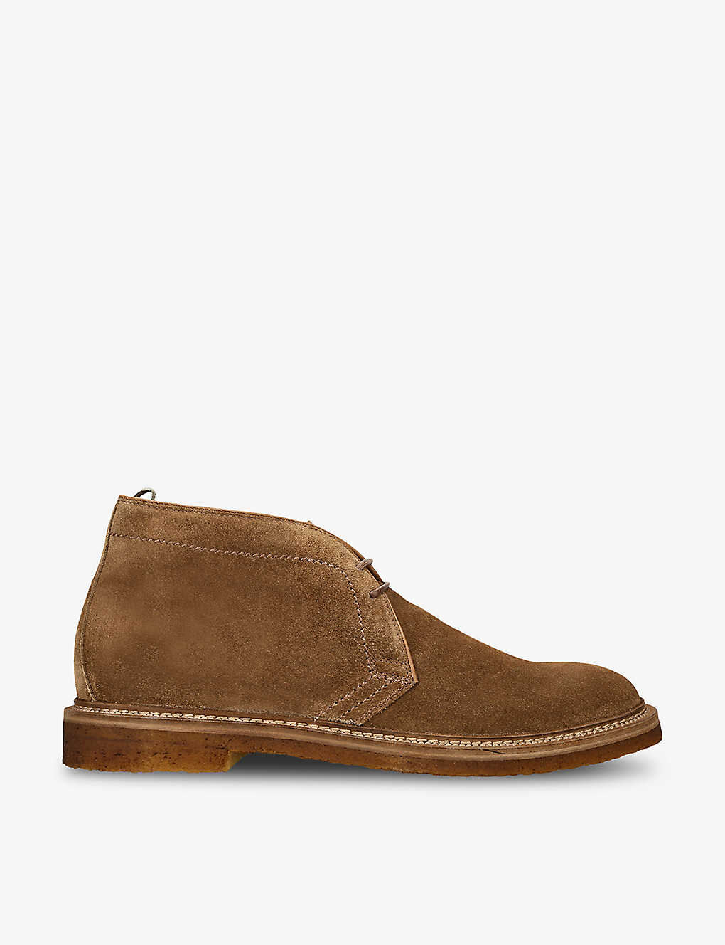 Officine Creative Mens Tan Hopkins Crepe Suede Lace-up Ankle Boots