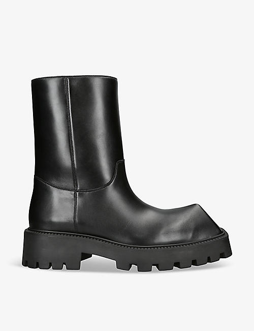 BALENCIAGA: Rhino chunky-sole leather boots