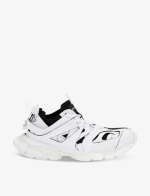 Balenciaga Track Nylon And Mesh Low-top Trainers In White/blk