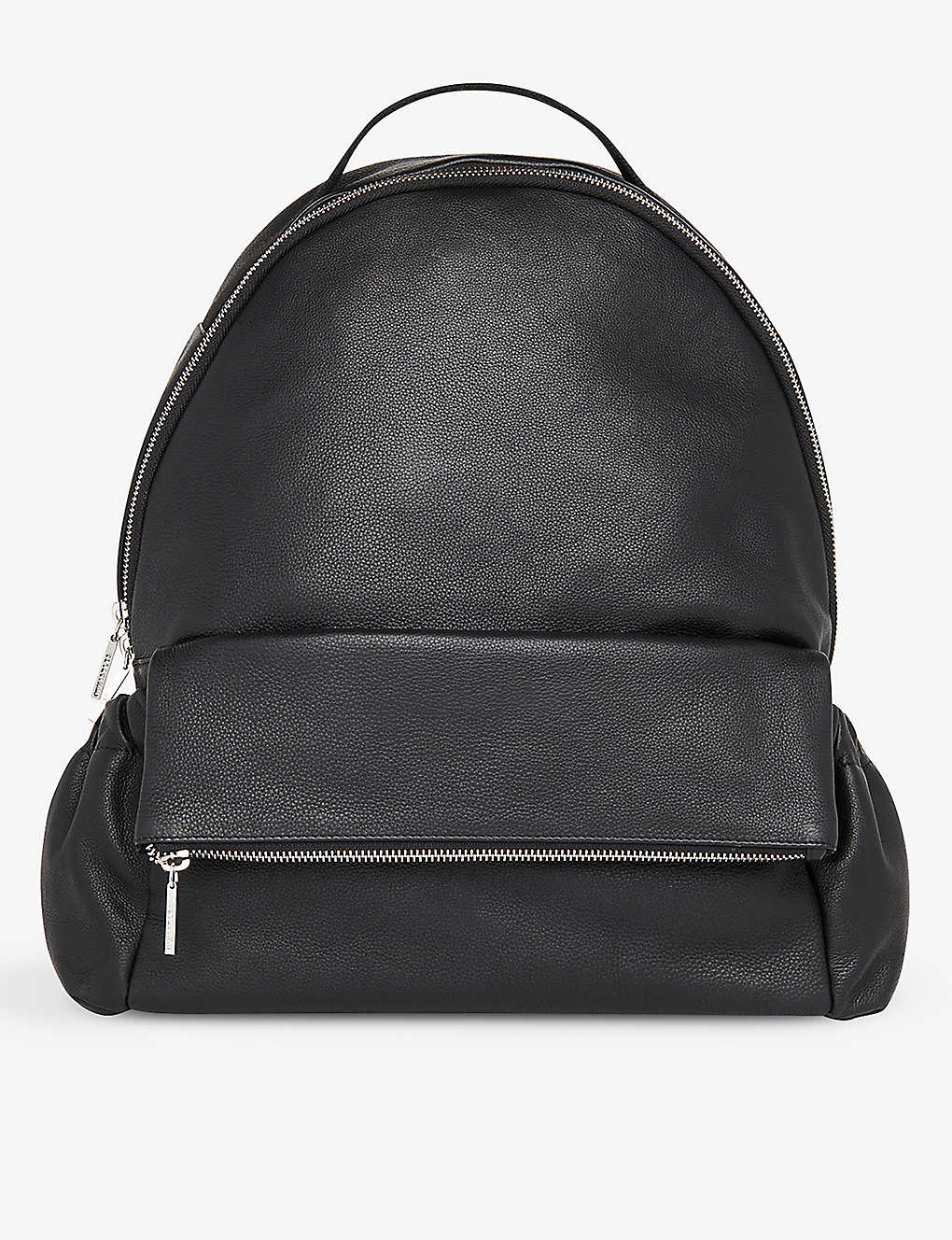 Whistles Womens Black Reya Top-handle Leather Backpack