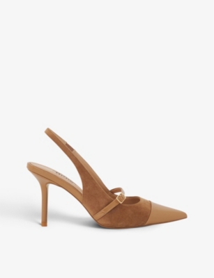 DUNE - Carisma buckle-embellished suede heeled court shoes | Selfridges.com