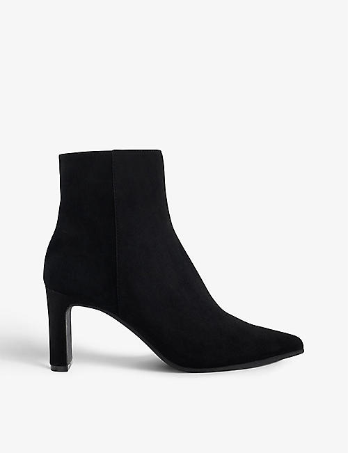 DUNE: Ottaly tonal-stitch suede heeled ankle boots
