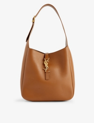 Saint Laurent Le 5 A 7 Mini Hobo Bag In Vegetable-Tanned Leather Brown Gold  in Smooth Calfskin Leather with Bronze-tone - US
