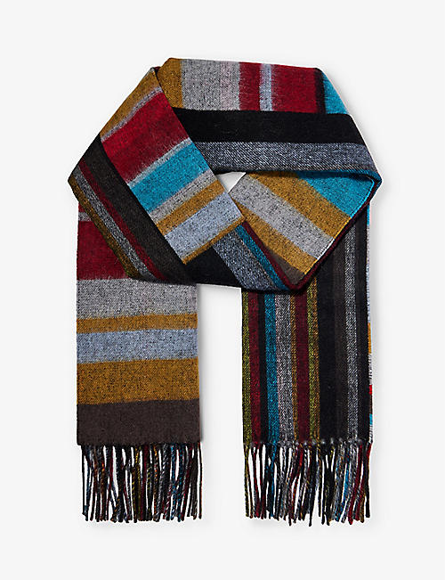 PAUL SMITH: Signature striped wool and cashmere-blend scarf