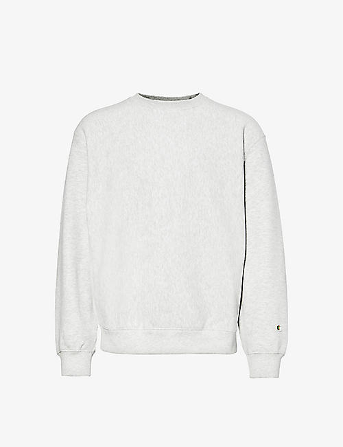 CHAMPION: Brand-appliqué crewneck cotton-blend sweatshirt