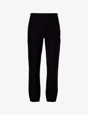 Champion Brand-appliqué Drawstring-waistband Cotton-blend Jogging Bottoms In Black