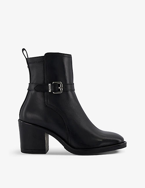 DUNE: Prance buckle-embellished leather ankle boots