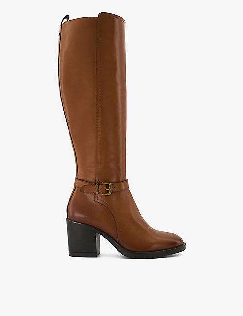 DUNE: Trance heeled leather knee-high boots