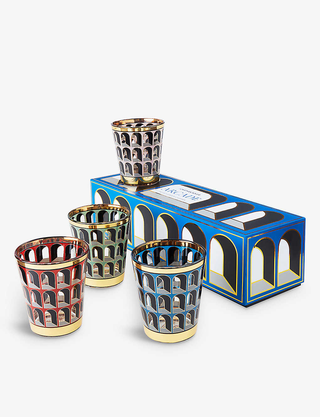 Jonathan Adler Arcade Colosseum Glasses Set Of Four
