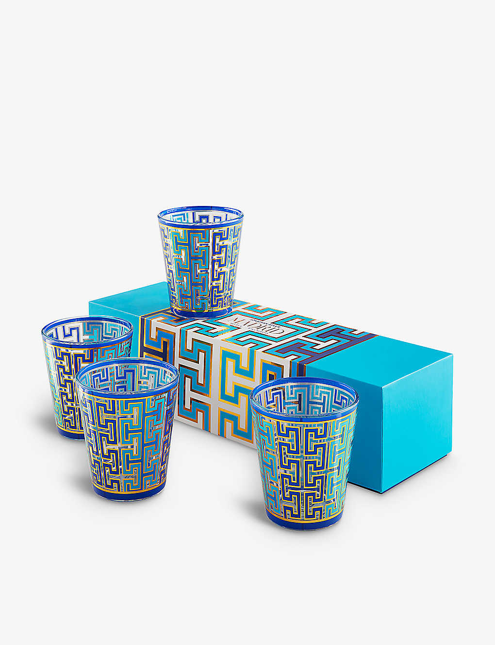 Jonathan Adler Madrid Graphic-pattern Glasses Set Of Four