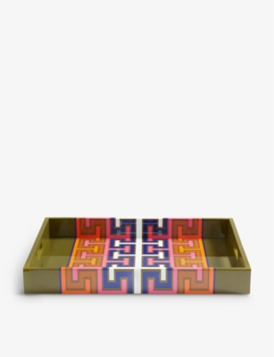JONATHAN ADLER: Madrid graphic-pattern resin tray 43.2cm