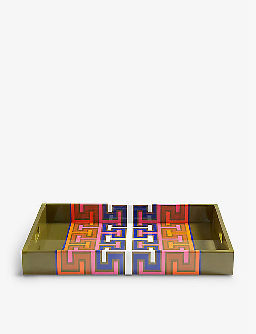 JONATHAN ADLER: Madrid graphic-pattern resin tray 43.2cm