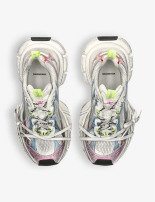 BALENCIAGA: 3XL panelled leather low-top trainers