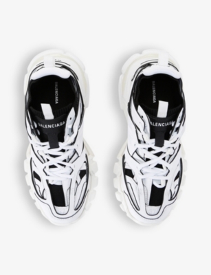 Shop Balenciaga Womens White/blk Track Nylon And Mesh Low-top Trainers
