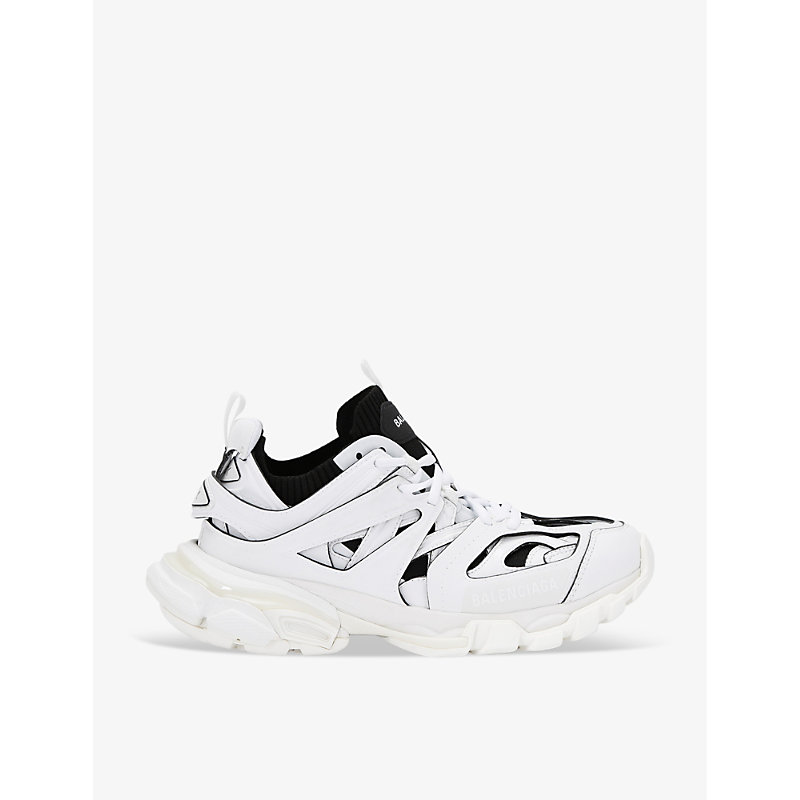 Shop Balenciaga Track Nylon And Mesh Low-top Trainers In White/blk
