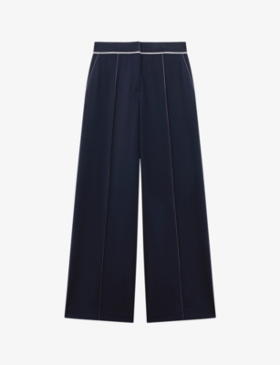 REISS: Oriel wide-leg high-rise stretch woven-blend trousers