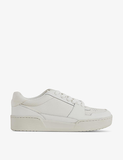 REISS: Frankie perforated leather low-top trainers