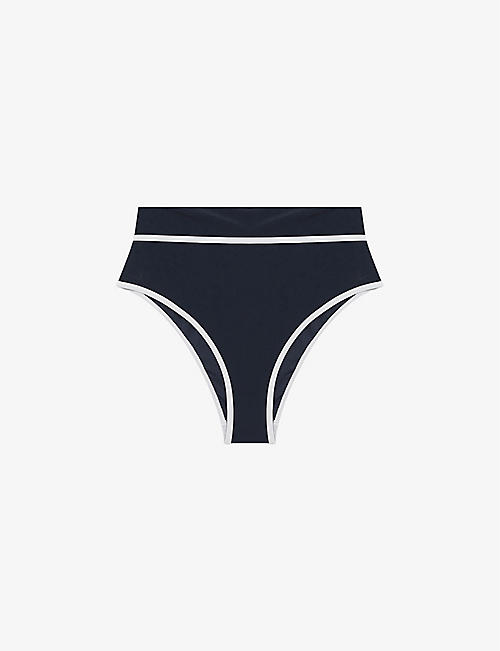 REISS: Cristina high-rise stretch-nylon bikini bottoms
