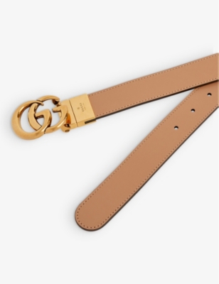 Gucci Camelia Interlocking G Leather Belt