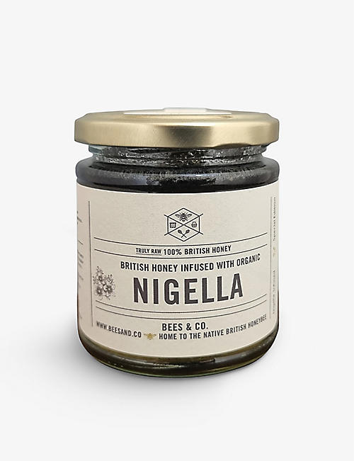 CONDIMENTS & PRESERVES: Bees & Co nigella-infused honey 227g