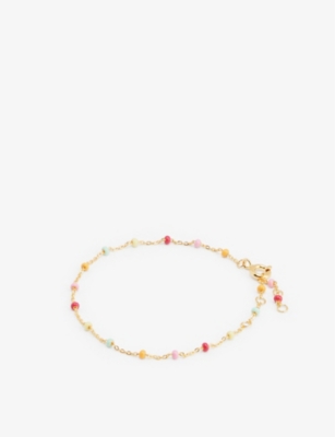 Shop Enamel Copenhagen Women's Rainbow Lola 18ct Gold-plated 925 Sterling-silver Bracelet