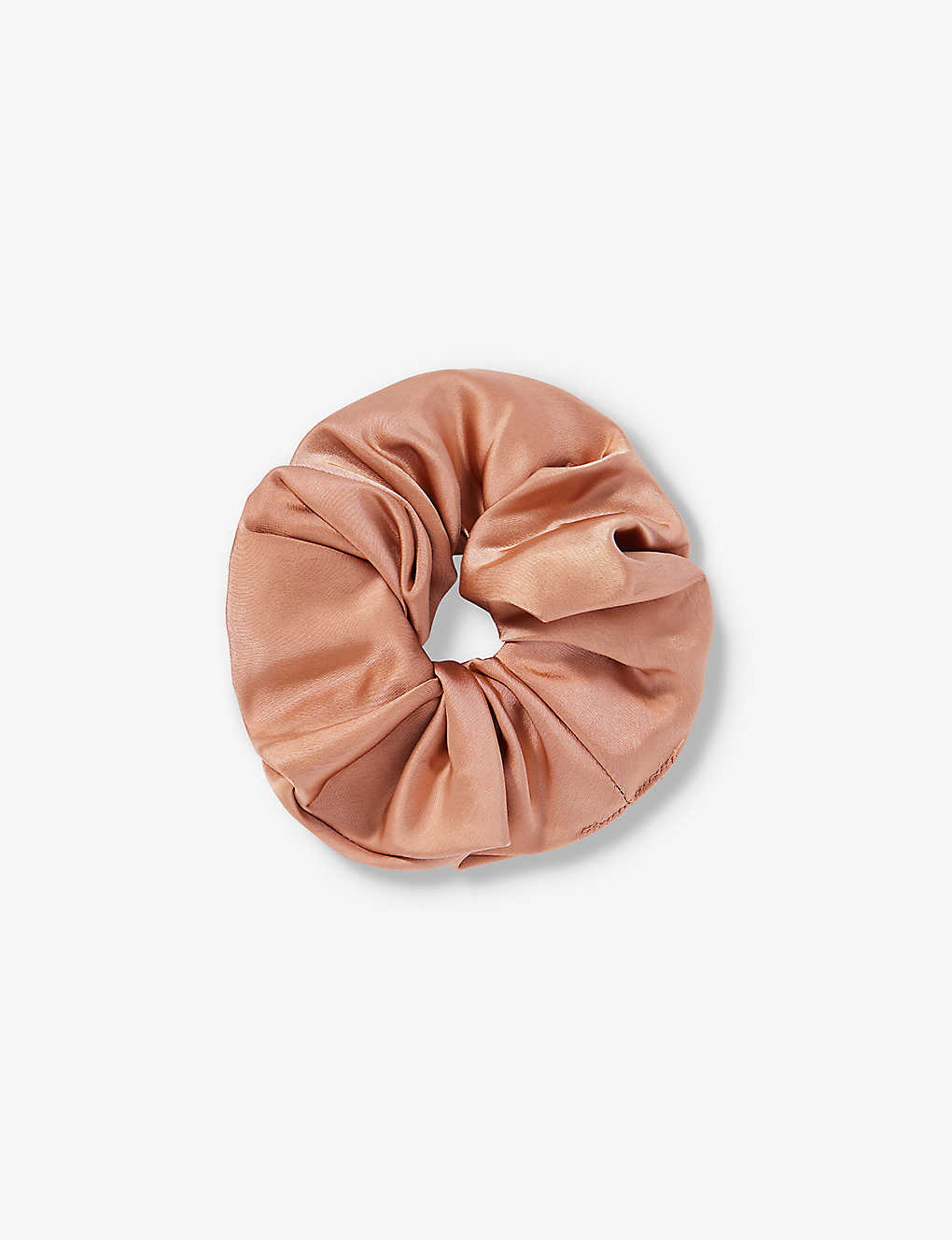 Six Stories Womens Burnt Peach Oversized Ruched Satin Scrunchie