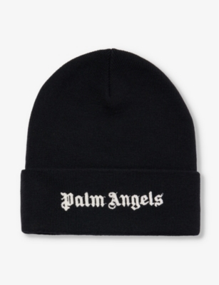 PALM ANGELS - Classic brand-embroidered cotton-knit beanie | Selfridges.com