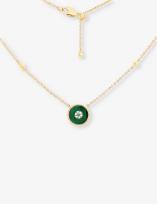 APM MONACO Malachite 18ct yellow gold plated metal alloy and