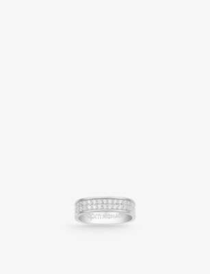 Apm Monaco Womens Silver Chunky Sterling-silver And Zirconia Ring In White