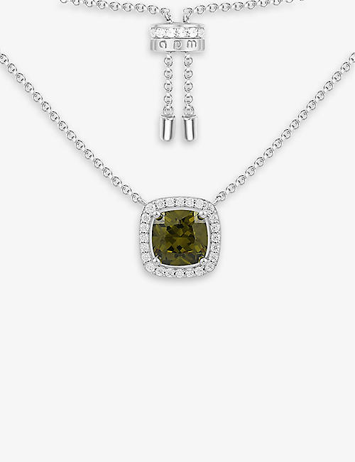 APM MONACO: Lumiere adjustable sterling-silver and zirconia pendant necklace