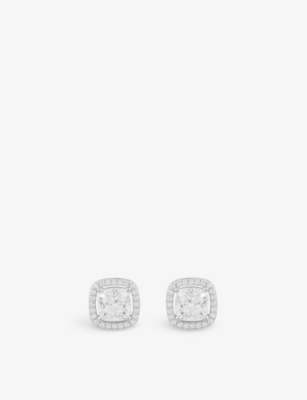 Apm Monaco Lumiere Square Sterling silver And Pav Zirconia Stud