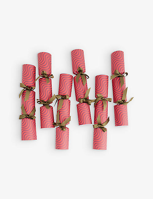 SELFRIDGES EDIT: Waves bow-embellished paper Christmas crackers pack of six