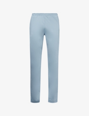 Zimmerli Mens North Lake 553 Slip-pocket Elasticated-waistband Cotton-jersey Pyjama Bottoms In Blue