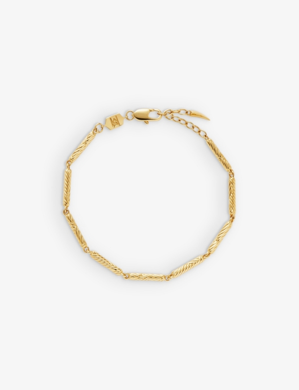 Wavy 18ct yellow-gold plated brass bracelet