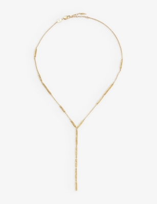 Missoma Womens Gold Wavy Lariat 18ct Recycled Yellow Gold-plated Brass Chain Necklace