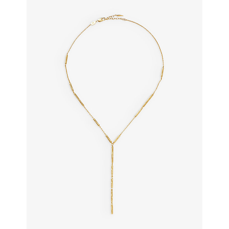 Missoma Womens Gold Wavy Lariat 18ct Recycled Yellow Gold-plated Brass Chain Necklace